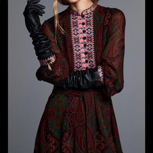 ZARA JACQUARD RIBBON DRESS - Picture 2 of 11